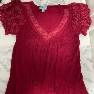 Maroon top
